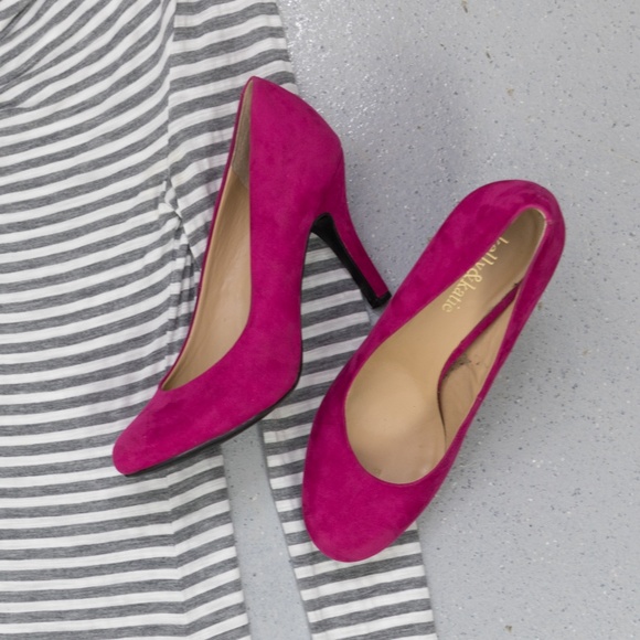 Kelly & Katie Shoes - Kelly & Katie - Faux Suede Heels - Magenta